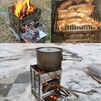 Portable Stainless Steel Folding Barbecue Stove Charcoal Barbecue Grill Outdoor Camping Wood Stove