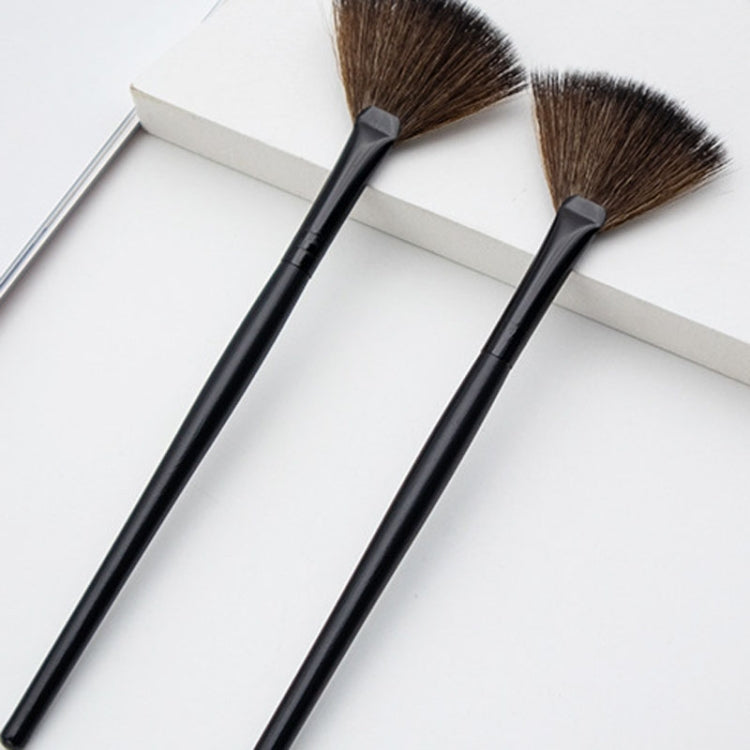 Multifunctional Fan-Shaped Makeup Brush Fiber Bristle Long Handle Cheek Makeup Tool