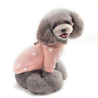 Pet Fall and Winter Five-pointed Star Pattern Sweater Pet Warm Clothes — Pink