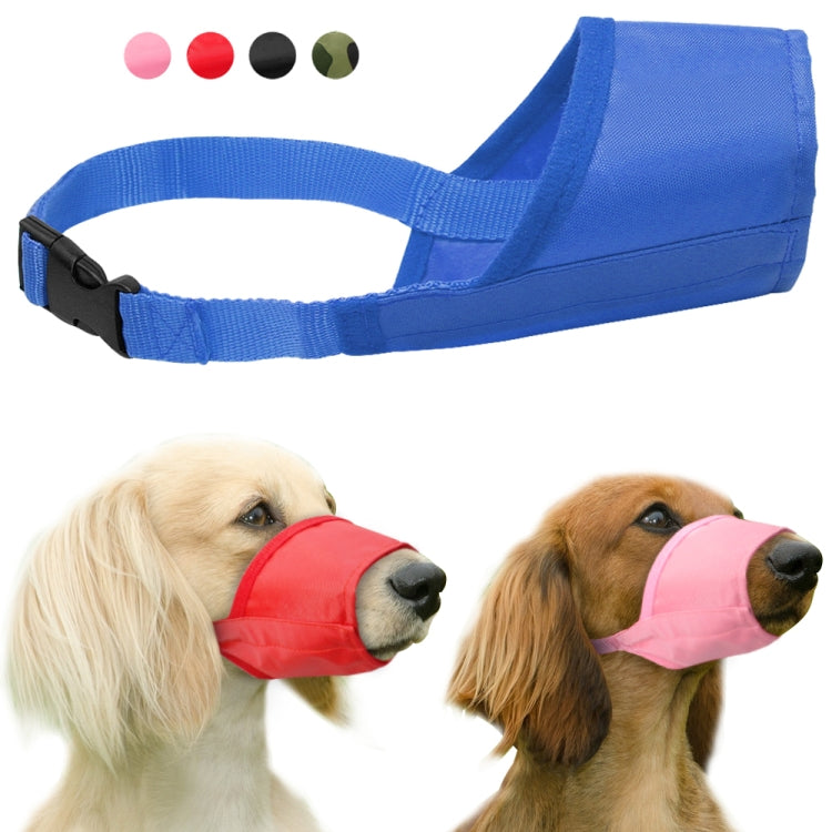 Pet Supplier Dog Muzzle Breathable Nylon Comfortable Soft Mesh Adjustable Pet Mouth Mask Prevent Bite — Black