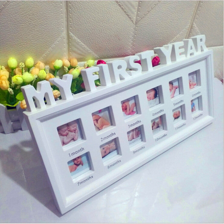 Creative DIY Home Room Decoration Baby Memorial Growing Photo Frame Display — White