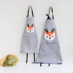 Cartoon Animal Cotton Sleeveless Smock Parent-child Apron — Adult Apron L