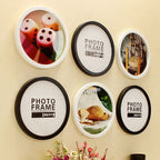 Hanging Wall Mounted Round Photo Frame Creative Gifts Home Decoration Wood-based Photo Frame Holder — view 4