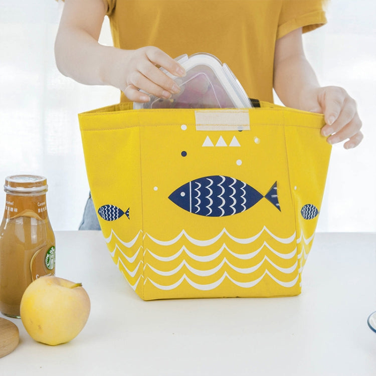 Portable Lunch Bag Oxford Cloth Fish Pattern Large Capacity Container Thermal Insulated Cooler — view 6