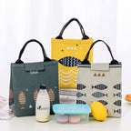 Portable Lunch Bag Oxford Cloth Fish Pattern Large Capacity Container Thermal Insulated Cooler — view 7