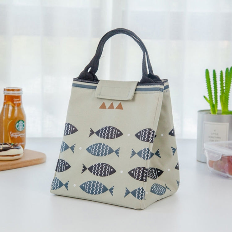 Portable Lunch Bag Oxford Cloth Fish Pattern Large Capacity Container Thermal Insulated Cooler — view 8