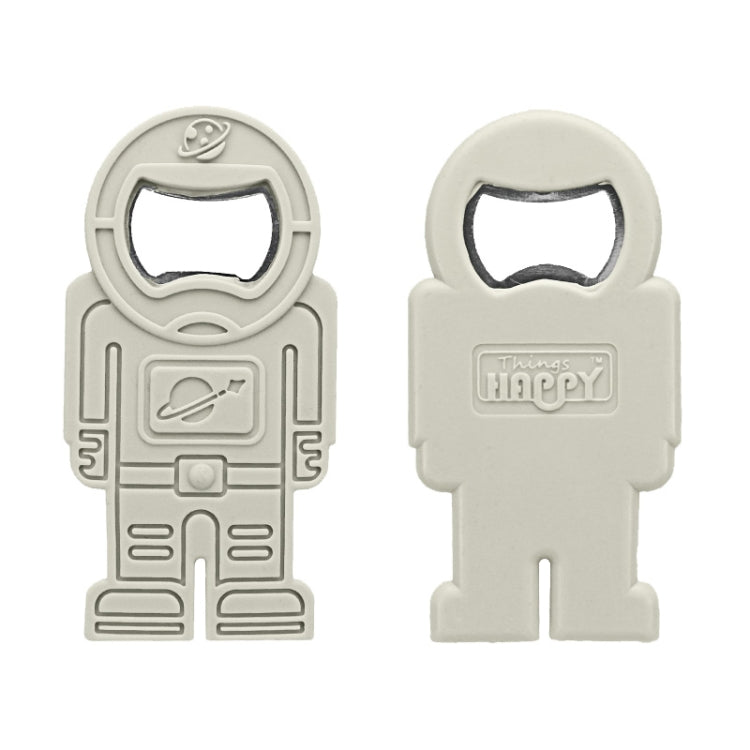 Creative Beer Bottle Opener Silicone Astronaut Shape Screwdriver — Gray