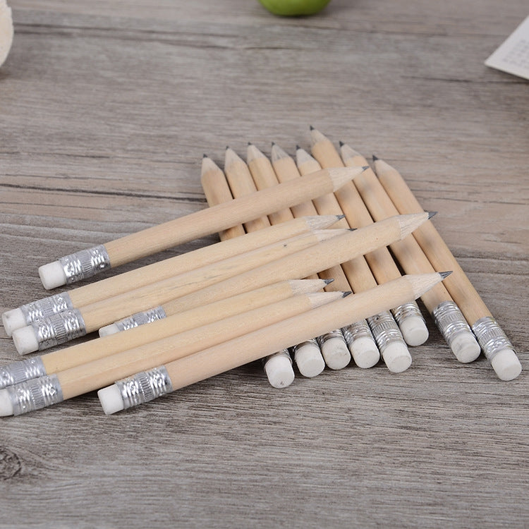 12 PCS Sharpened Pencil Round Writing Pen Wooden Student Stationery with Eraser