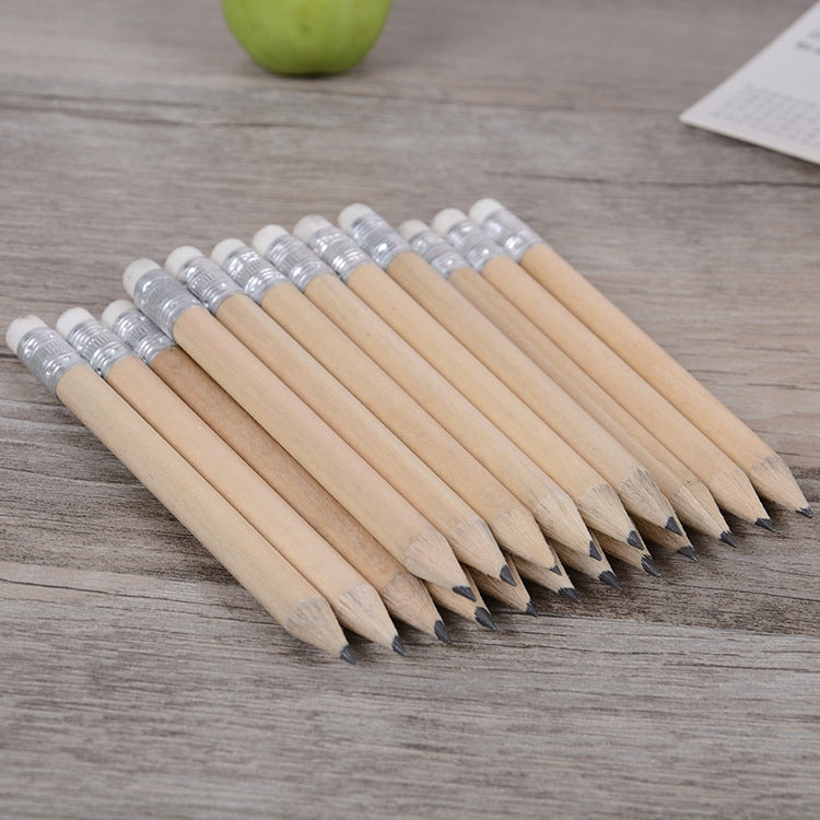 12 PCS Sharpened Pencil Round Writing Pen Wooden Student Stationery with Eraser