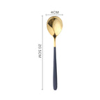 Simple Stainless Steel Titanium Plated Rice Spoon — Gold Black