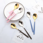 Simple Stainless Steel Titanium Plated Rice Spoon — Silver Pink
