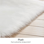 Luxury Rectangle Square Soft Artificial Wool Sheepskin Fluffy Rug Fur Carpet — 100x180cm