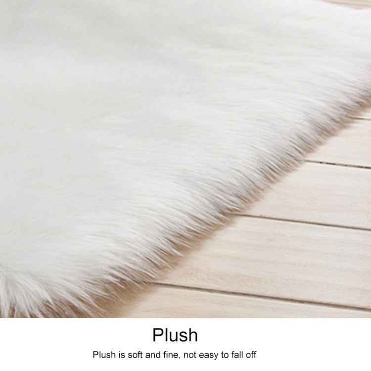 Luxury Rectangle Square Soft Artificial Wool Sheepskin Fluffy Rug Fur Carpet — 100x180cm