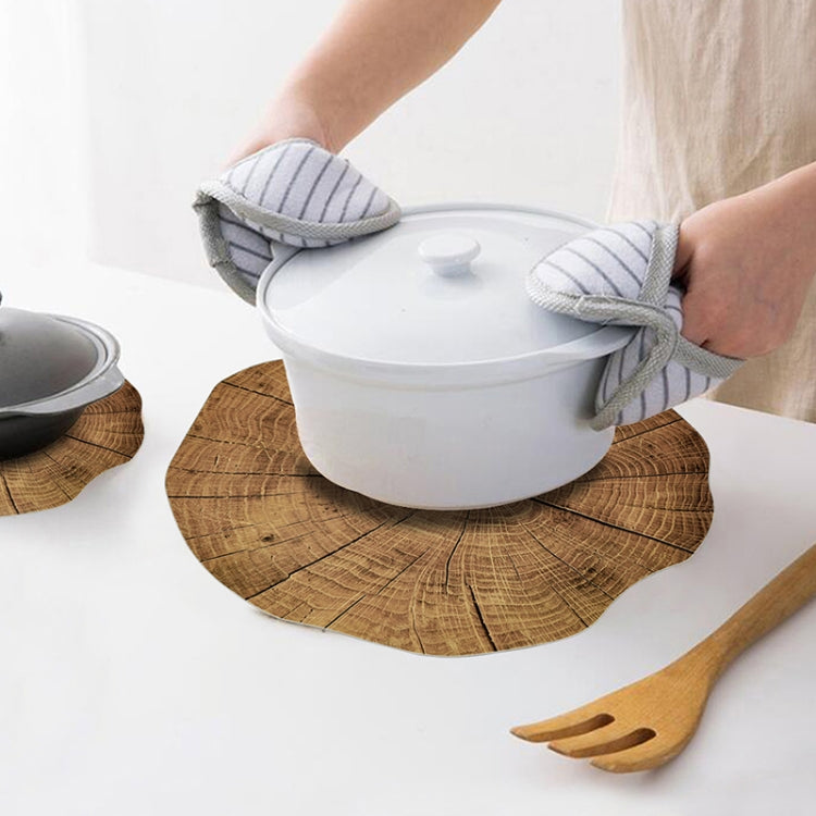 2 PCS Wood Placement Table Mats Tableware Pad Lotus Shape Tea Cup Bowl Decoration