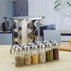 12 in 1 Stainless Steel Canister Set with Turnable Holder — view 6