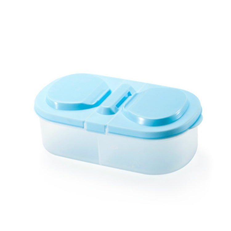 Lunch Box Food Container Plastic Portable Camping Picnic Folding Fruit Container Fridge Microwave Storage Box — Blue