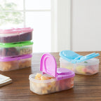 Lunch Box Food Container Plastic Portable Camping Picnic Folding Fruit Container Fridge Microwave Storage Box — Green