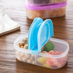 Lunch Box Food Container Plastic Portable Camping Picnic Folding Fruit Container Fridge Microwave Storage Box — Pink
