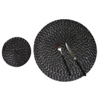 2 PCS PP Round Oval Woven Placemat — White