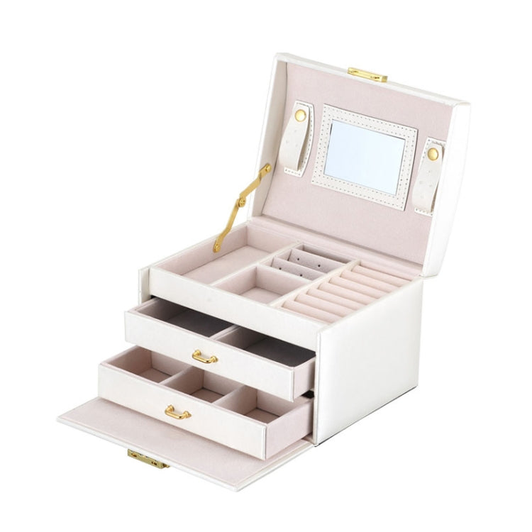 Simple Portable Jewelry Box Earrings Ring Storage Consolidation Box with Drawers, Size : 17.5 x 14 x 13cm