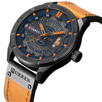 CURREN M8301 Men Military Sports Watch Quartz Date Clock Leather Wristwatch