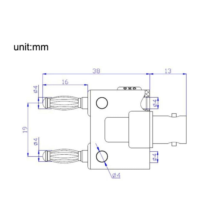 5pcs BNC Female To Dual Banana Plug Adapter Binding Male Connector