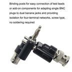 5pcs BNC Female To Dual Banana Plug Adapter Binding Male Connector