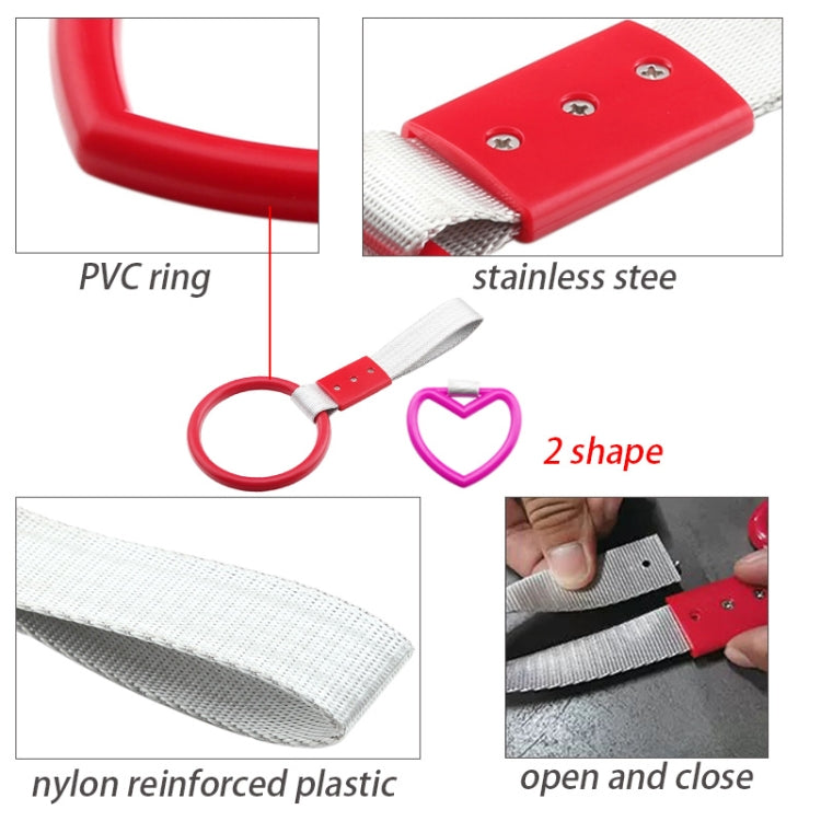 JDM Car Static Belt Decorative Warning Hanging Ring Rear Bumper Warning Ring Car Safety Hand Ring