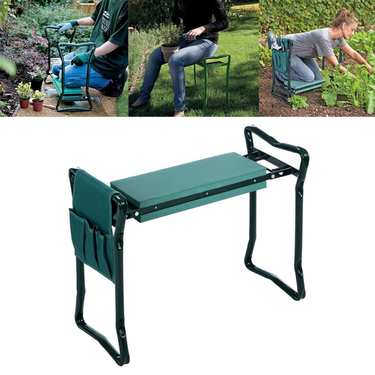 Garden Knee Pads with Handle Folding Stainless Steel Garden Stool with Cushions
