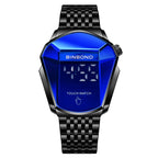 BINBOND Locomotive Concept Touch Screen Steel Belt Watch Men Live Black Technology Watch