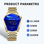 BINBOND Locomotive Concept Touch Screen Steel Belt Watch Men Live Black Technology Watch