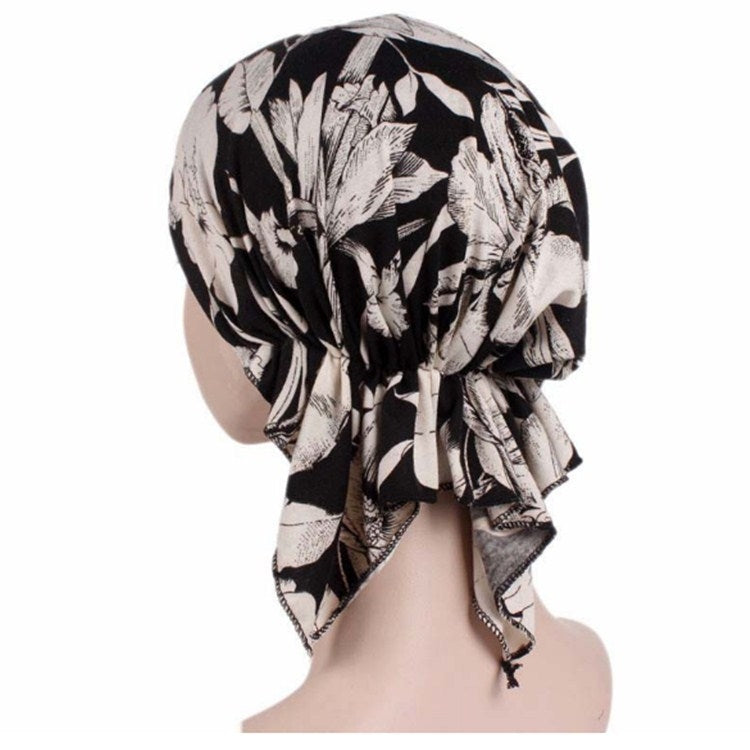 Stretch Cotton Printed Turban Cap Chemotherapy Cap Toe Cap