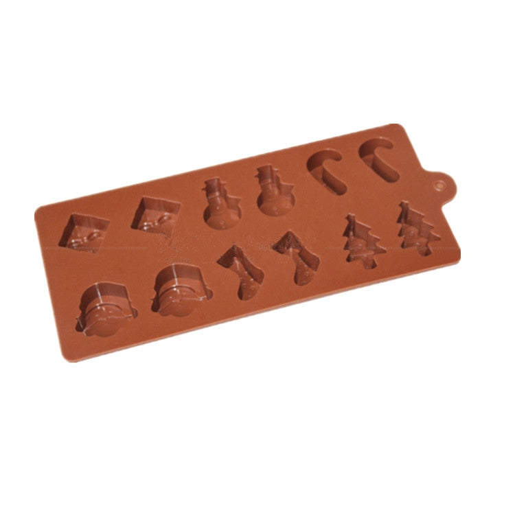 Silicone Christmas Chocolate Baking Tools Non-stick Jelly Candy 3D DIY Decoration Mold — view 3