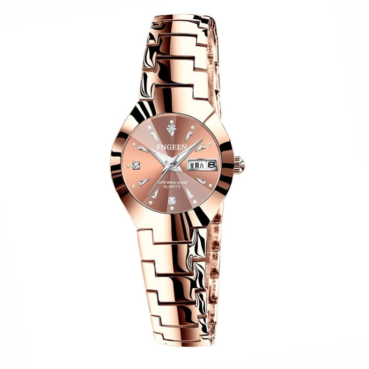 FNGEEN 5808 Women Fashion Steel Strap Quartz Watch Couple Watch