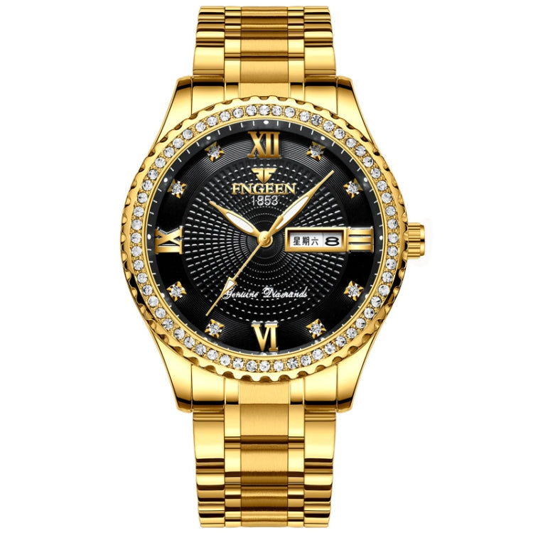 FNGEEN S888 Men Local Non Mechanical Steel Strips Watch Luminous Quartz Watch