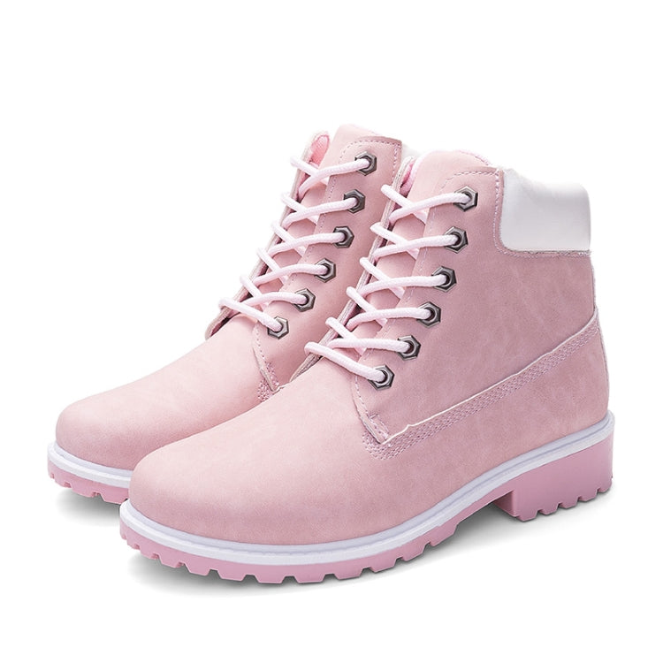 Couple Casual Big Head Warm Shoes Martin Boots — Green