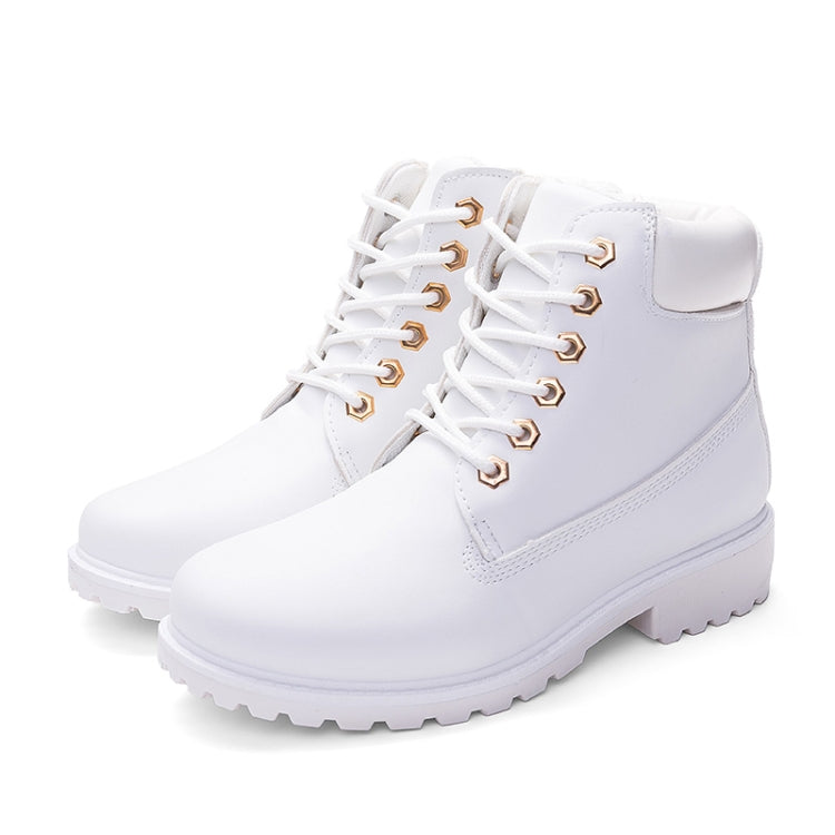 Couple Casual Big Head Warm Shoes Martin Boots — Black