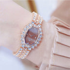 BS beesister FA1581 Women Octagonal Dial Diamond Plated Rhinestone Bracelet Quartz Watch