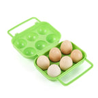 Portable Handle 6 Eggs Plastic Container Egg Storage Box Case — 6 Eggs Orange
