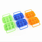 Portable Handle 6 Eggs Plastic Container Egg Storage Box Case — 6 Eggs Blue