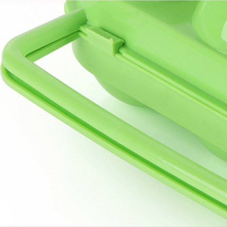 Portable Handle 6 Eggs Plastic Container Egg Storage Box Case — Green