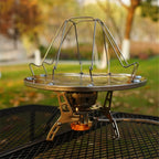 Outdoor Stainless Steel Toast Rack 4 Slice Toast Bread Pan Camping Barbecue Rack Foldable Bakeware