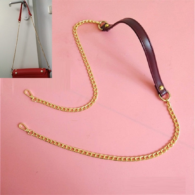 Women Bag PU Leather Chain Long Shoulder Strap Bag Accessories — Lychee Pattern Black