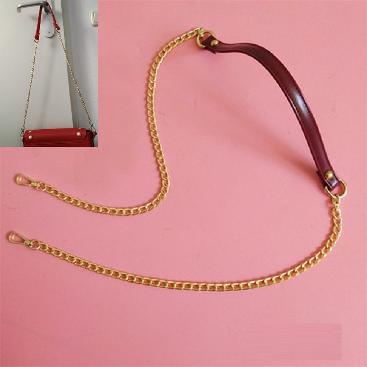 Women Bag PU Leather Chain Long Shoulder Strap Bag Accessories — Cross Pattern Black