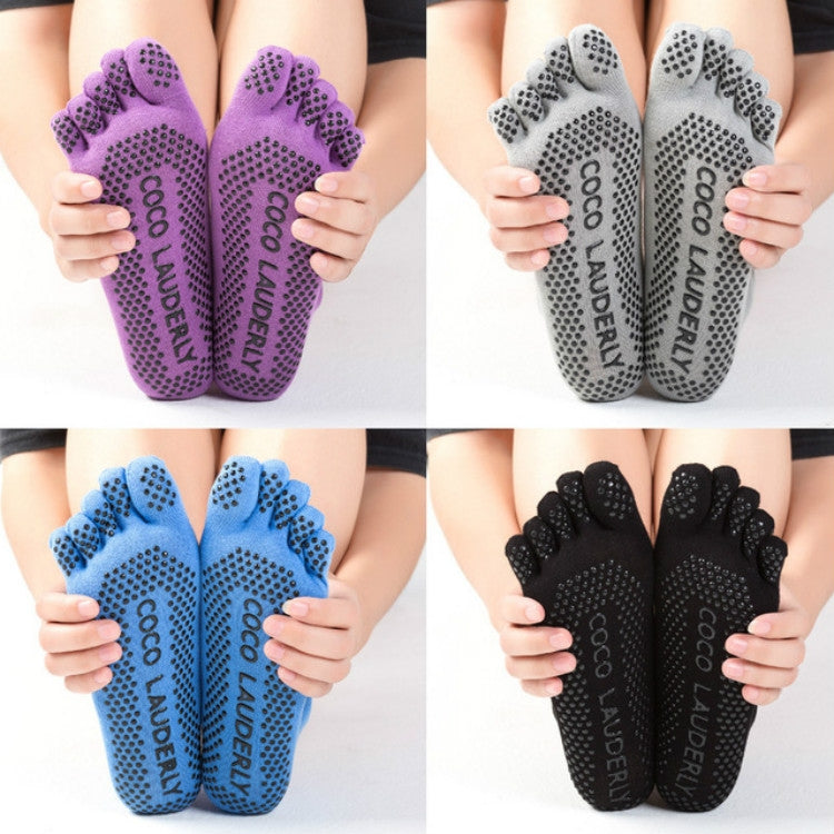 Solid Color Non-slip Sweat-absorbent Yoga Socks Split Toe Socks for Women
