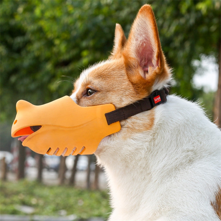 Pet Dog Muzzle Anti-bite Anti-call Silicone Muzzle — XL