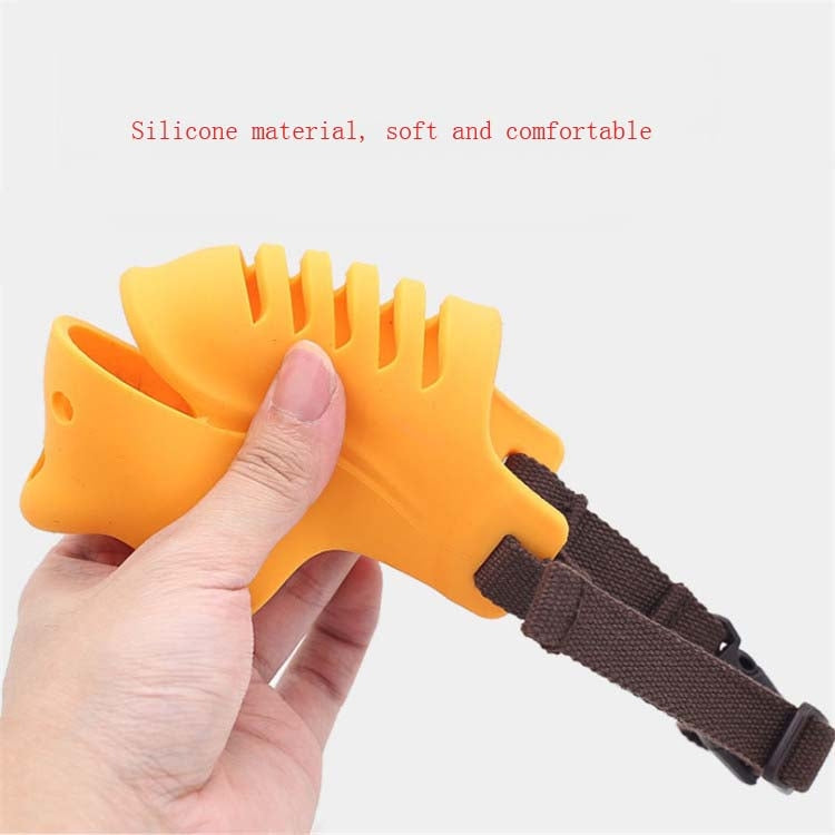 Pet Dog Muzzle Anti-bite Anti-call Silicone Muzzle — Red