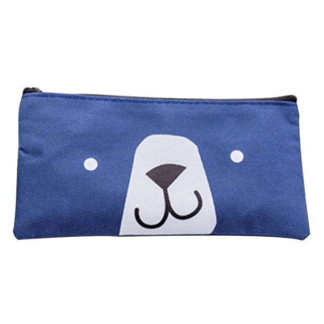 2 PCS Cartoon Dog Simple Big Capacity Pencil Bag Office School Student Supplie Stationery