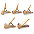Wood Tablet Bookends Bracket Cookbook Textbooks Document Bamboo Foldable Reading Rest Book Stand