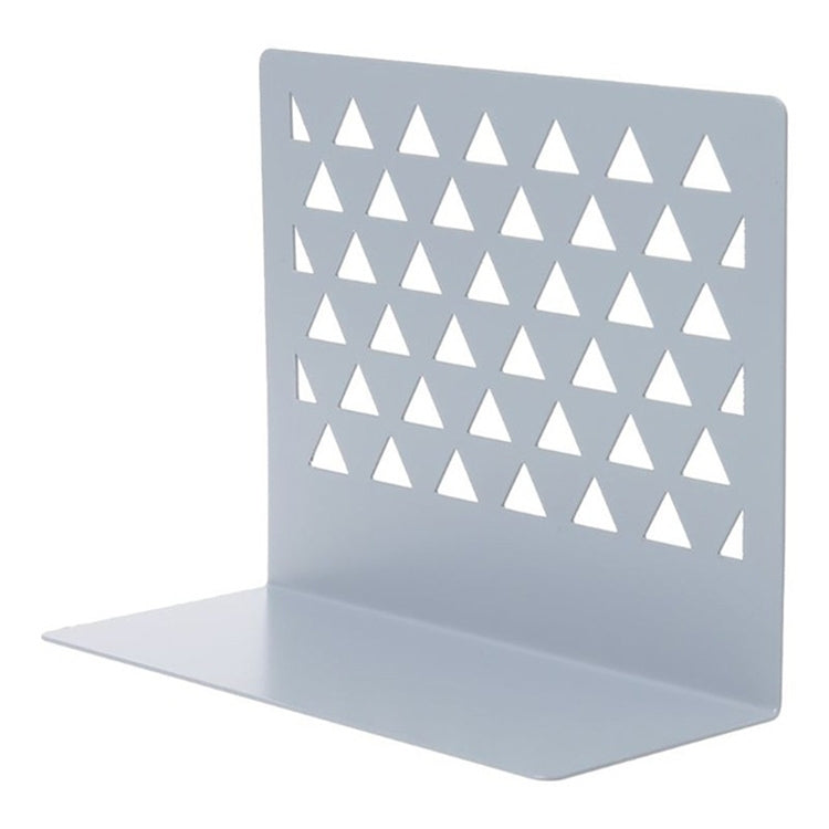 Metal Triangular Hollow Desktop Organizer Bookends Support Stand Holder Shelf Bookrack Home Office Supplies